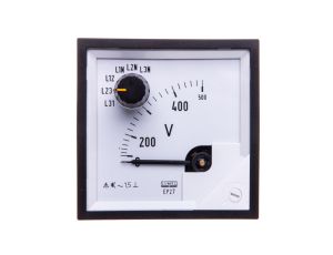 Woltomierz z przełącznikiem N E615 500V pozycja pracy C3 K=90 st. bez atestu KJ EP27NE6150000