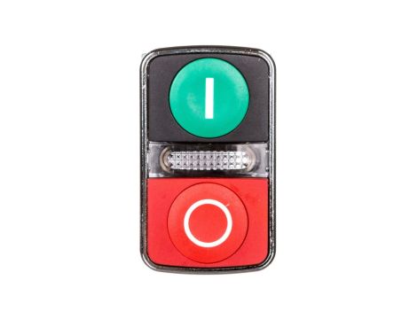 Przycisk sterowniczy 22mm podwójny czerwony/zielony z samopowrotem z podświetleniem 1Z 1R XB4BW73731M5