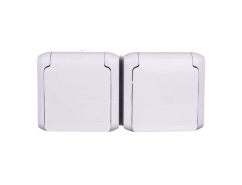 FORIX Gniazdo podwójne z/u 16A IP44 z przesłonami szare 782397