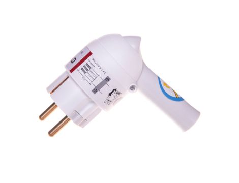 HELMO Wtyczka przenośna kątowa z dźwignią 2P+Z 16A biała 50175