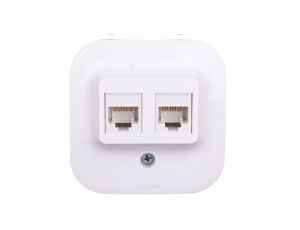 FORIX Gniazdo komputerowe podwójne RJ45 kat.5e UTP białe 782428