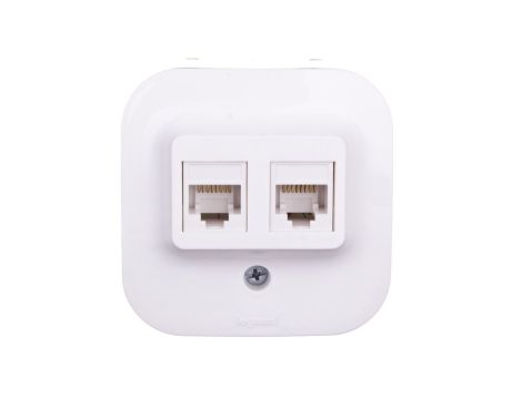 FORIX Gniazdo komputerowe podwójne RJ45 kat.5e UTP białe 782428
