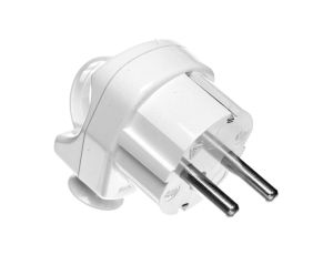Wtyczka kątowa SCHUKO z/u 16A IP20 biała AWA-WN 51.55