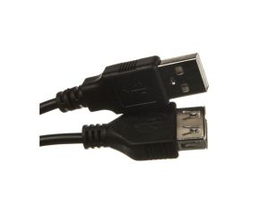Kabel przedłużający USB 2.0 Typ USB A/USB A, M/Ż czarny 1,8m AK-300200-018-S