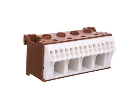 Blok samozacisków QC 63A brązowy 18 przyłączy 33x75x34mm KN18P