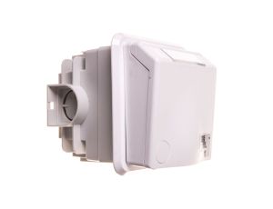 Gniazdo podtynkowe przelotowe 16A 5P 400V białe IP44 DESIGN 885-6v