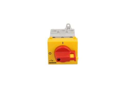 Rozłącznik główny/awaryjny 3P 25A 9.5kW AC23A 400V montaż modułowy pokrętło żółto-czerwone piórkowe 3LD2130-0TK13