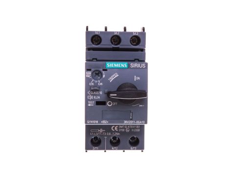 Wyłącznik silnikowy 3P 0,18kW 0,45-0,63A S00 3RV2011-0GA10