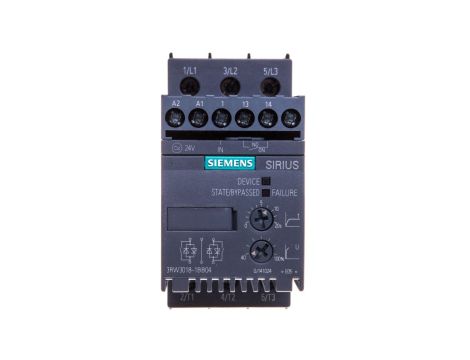 Softstart 3-fazowy 200-480VAC 17,6A 7,5kW/400V Uc=24V AC/DC S00 3RW3018-1BB04