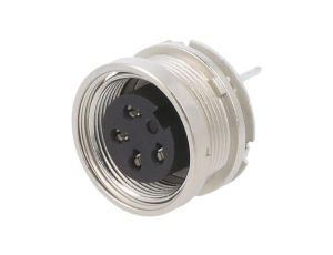 Złącze M16 żeńskie THT na panel,nakrętka od przodu 09 0312 290 04