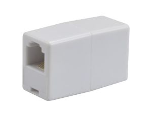 Łącznik modularny telefoniczny 2xRJ11 6p4c kat.3 typu beczka
