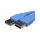 Kabel USB 3.0 A (wtyk / wtyk) niebieski 1,8m