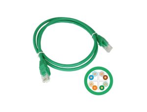 Patchcord UTP kat.6 kabel sieciowy LAN 2x RJ45 linka zielony 0,5m Alantec