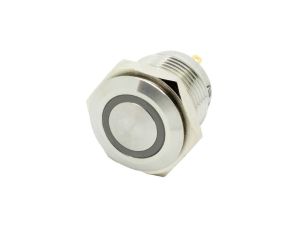 WŁĄCZNIK LED 12V MONO SREBRNY + YELLOW O BWÓD