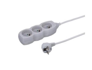 Przedłużacz 3-gniazdowy 3m, 3x1,0mm OWY szary / 24240