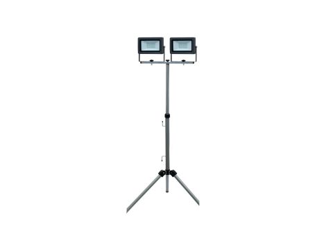 Naświetlacz FLARE 2x50W LED 8500lm 6500K, IP65 2,5m przewód gumowy, na statywie 0,8-1,22m / 47011
