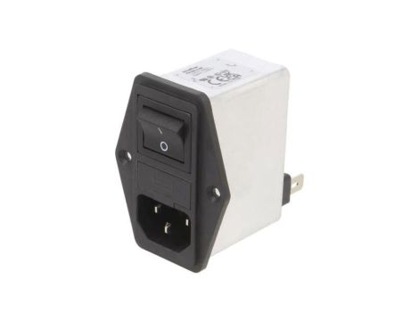Złącze zasilające AC męskie 4A 250VAC C14 (E) 1mH FN284-4-06