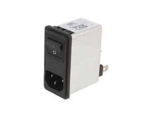 Złącze zasilające AC męskie 4A 250VAC C14 (E) 1mH FN286-4-06