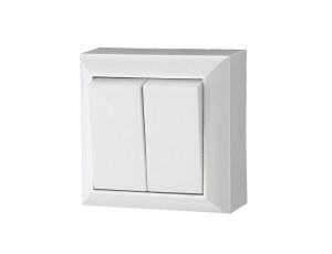 Łącznik świecznikowy, podwójny, natynkowy, IP20, biały, GAO / 20454