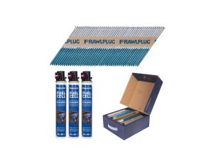 Gwoździe do drewna 2,8x70mm ocynkowane, pierścieniowe na papierze 3300 sztuk + 3x gaz do gwoździarki WW90II Rawlplug R-DRG-2870-