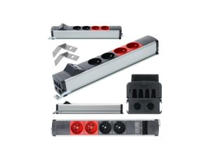 Simon 480 Listwa zasilająca na 4 gniazda (2x DATA) + 2 gniazda RJ45 czarna
