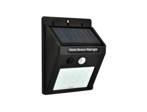 Naścienna lampka SOLAR 3W LED, 200lm, czujnik ruchu 3m, 90-120st/czujnik zmierzchu, czarna / 46800