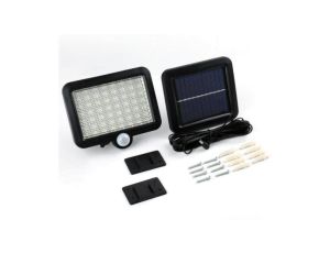 Naświetlacz z panelem solarnym 3W LED, 300lm, 1500mAh czujnik ruchu 5m, 120st/czujnik zmierzchu, przewód 5m, czarna / 72290