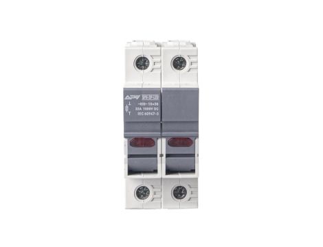 Podstawa bezpiecznikowa 2P 32A DC 10x38 + LED APV-SPB-2P-LED