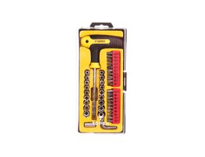 Końcówki wkrętakowe i nasadki z uchwytem 1/4 cala (zestaw 41 szt.) 39D369