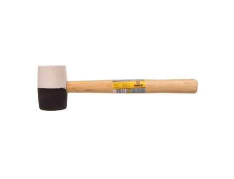 Młotek gumowy 450g śr. 58mm czarno-biała guma trzonek drewniany 02A354