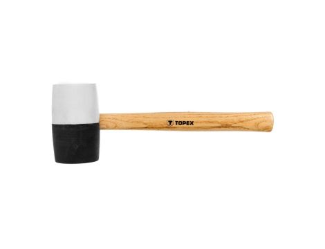 Młotek gumowy 680g śr. 63mm czarno-biała guma trzonek drewniany 02A355