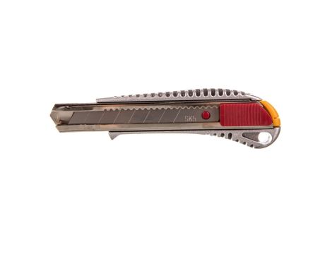Nóż z ostrzem łamanym 18mm korpus i prowadnice ostrza metalowe 17B128