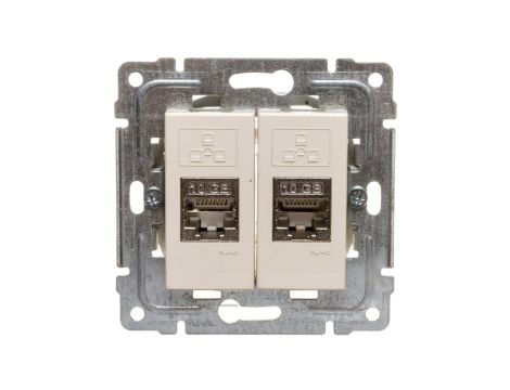 DANTE Gniazdo komputerowe podwójne 2xRJ45 kat.6 ekranowane krem 450368