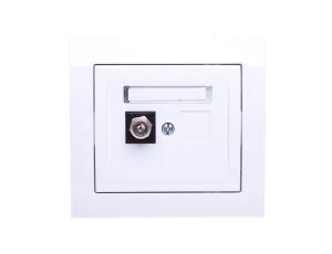 KIER Gniazdo antenowe pojedyncze typu F białe GPA-1WF/00