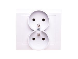 KIER Gniazdo podwójne z/u białe GP-2WZ/00