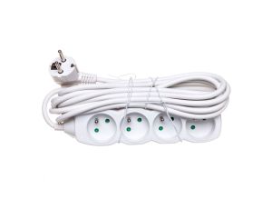 Przedłużacz 4-gniazda z/u 5m /H05VV-F 3G1/ biały P0415