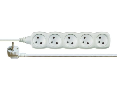 Przedłużacz 5-gniazd z/u 3m /H05VV-F 3G1/ biały P0513