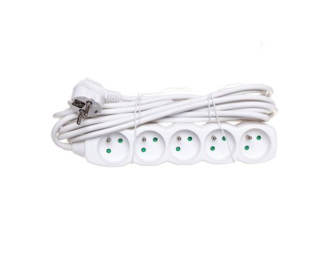 Przedłużacz 5-gniazd z/u 5m /H05VV-F 3G1/ biały P0515