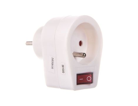 Wtyczka-gniazdo z wyłącznikiem 10/16A 250V 2P+Z białe P0027