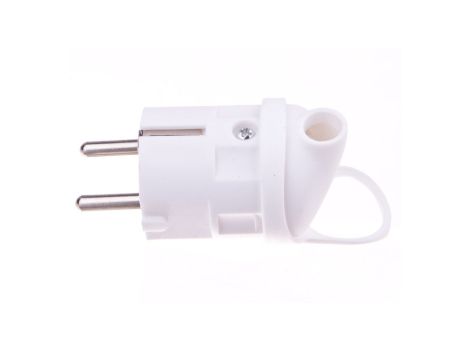 Wtyczka kątowa 10/16A 250V 2P+Z z uchwytem biała EM-GRC-02 P0039