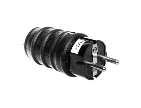 Wtyczka gumowa 10/16A 250V 2P+Z IP44 czarna P0050