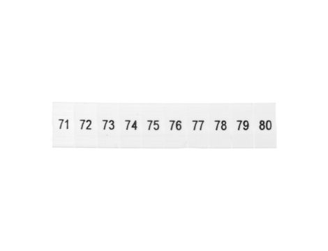 Oznacznik do złącz szynowych, opisówka ZB 5 numerowana od 71-80 kolor biały /10szt./