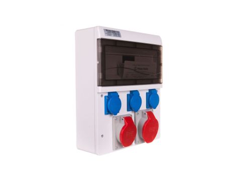 Zestaw zasilający 16A/32A/400V 5P + 3x16A/250V 13-mod IP44 6634-000