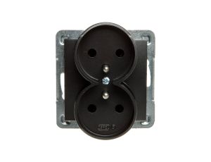 IMPRESJA Gniazdo podwójne z/u antracyt GP-2YRZ/m/50