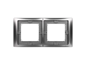 Simon Basic Neos Ramka podwójna IP44 stal inox BMRC2B/21