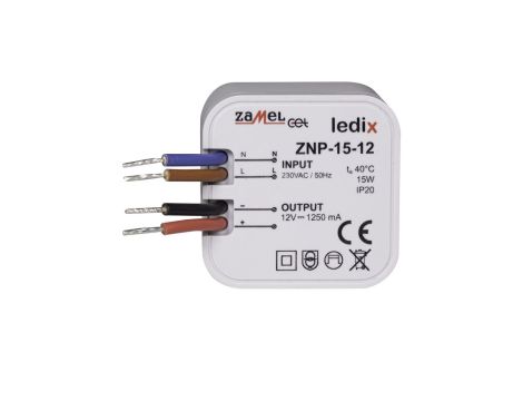 Zasilacz LED dopuszkowy 12V DC 15W ZNP-15-12 LDX10000030