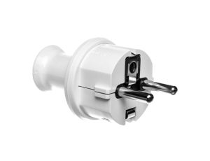 Wtyczka prosta 16A z/u Uni-Schuko 250V IP44 biała WT-40H