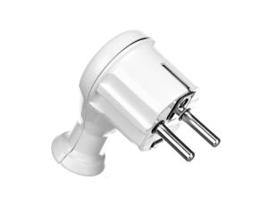 Wtyczka kątowa 16A z/u Uni-Schuko 250V biała WT-50