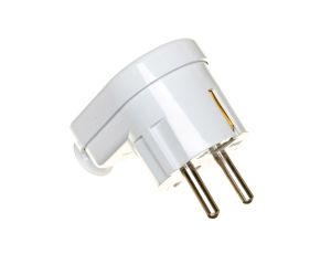 Wtyczka kątowa 16A 2P+Z Uni-Schuko 250V biała WT-16U