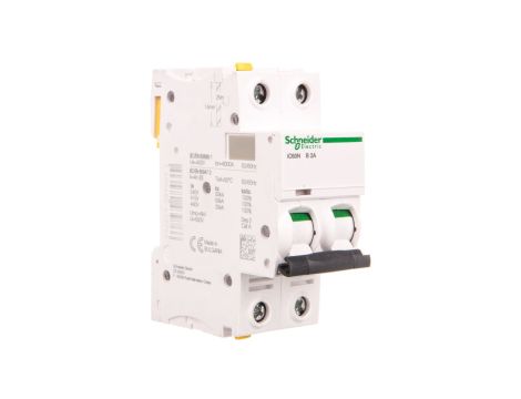Wyłącznik nadprądowy 2P B 2A 6kA AC iC60N-B2-2 A9F03202